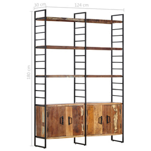 vidaXL 4-Tier Bookcase 124x30x180 cm Solid Reclaimed Wood