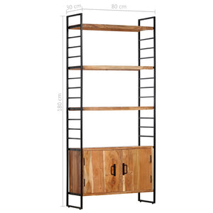 vidaXL 4-Tier Bookcase 80x30x180 cm Solid Acacia Wood