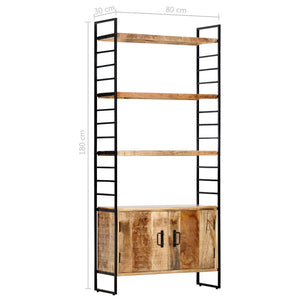 vidaXL 4-Tier Bookcase 80x30x180 cm Rough Mango Wood