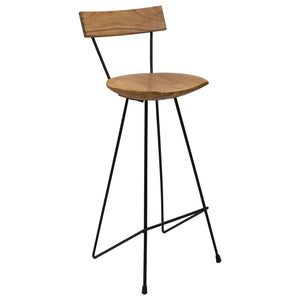 vidaXL Bar Stools 2 pcs Solid Teak Wood