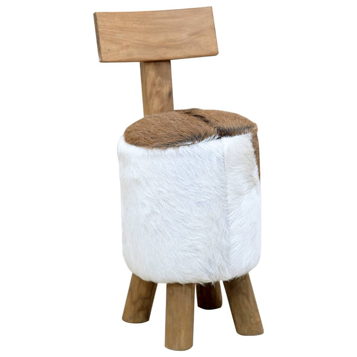 vidaXL Stool Brown Solid Teak Wood