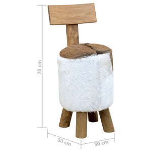 vidaXL Stool Brown Solid Teak Wood