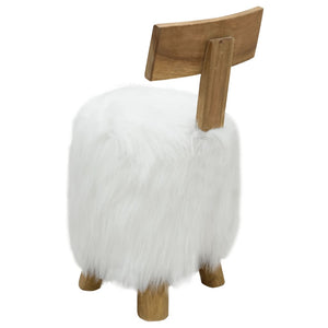 vidaXL Stool White Solid Teak Wood