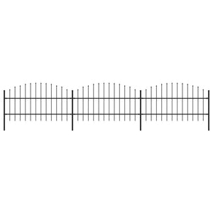 vidaXL Garden Fence with Spear Top Steel