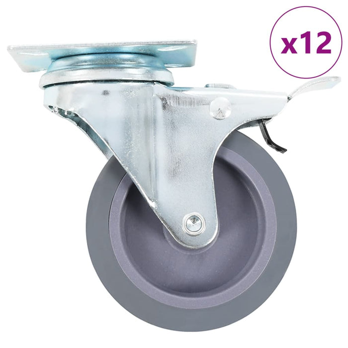 vidaXL 12 pcs Swivel Casters 75 mm