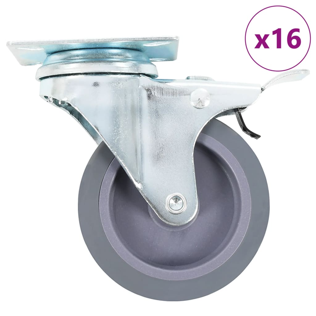 vidaXL 16 pcs Swivel Casters 75 mm