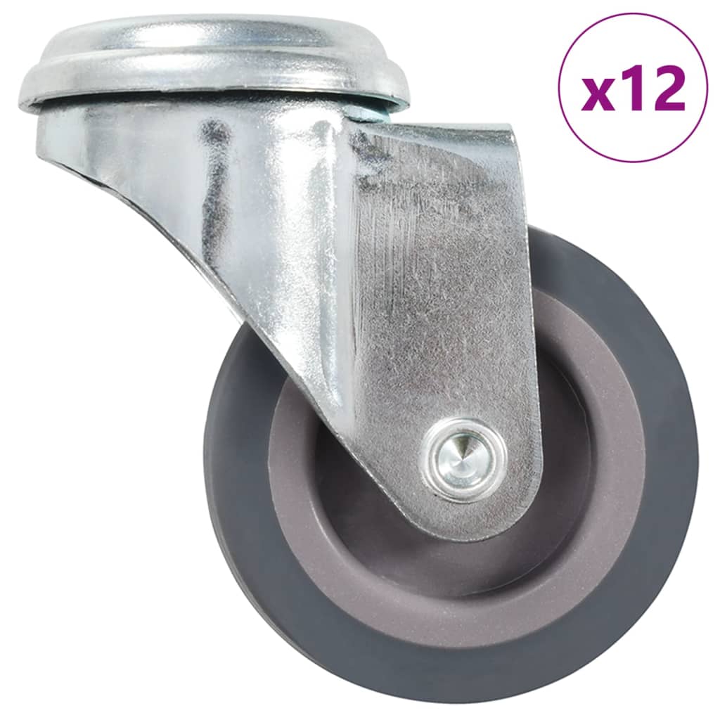 vidaXL 12 pcs Bolt Hole Swivel Casters 50 mm