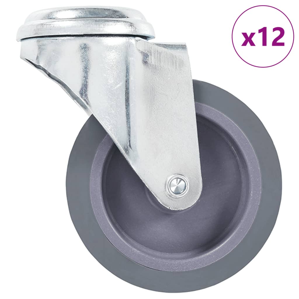 vidaXL 12 pcs Bolt Hole Swivel Casters 75 mm