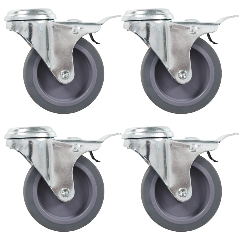 vidaXL 12 pcs Bolt Hole Swivel Casters 75 mm