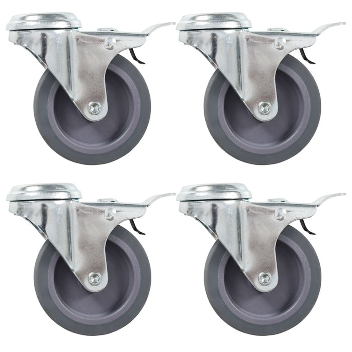 vidaXL 16 pcs Bolt Hole Swivel Casters 75 mm