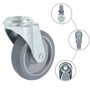 vidaXL 12 pcs Bolt Hole Swivel Casters 100 mm