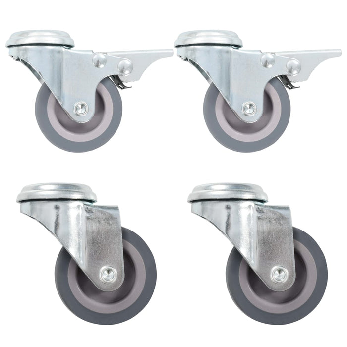 vidaXL 12 pcs Bolt Hole Swivel Casters 50 mm