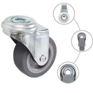 vidaXL 12 pcs Bolt Hole Swivel Casters 50 mm