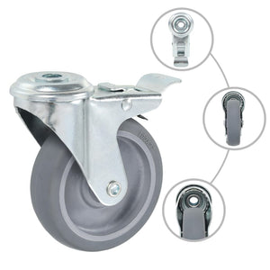 vidaXL 12 pcs Bolt Hole Swivel Casters 100 mm