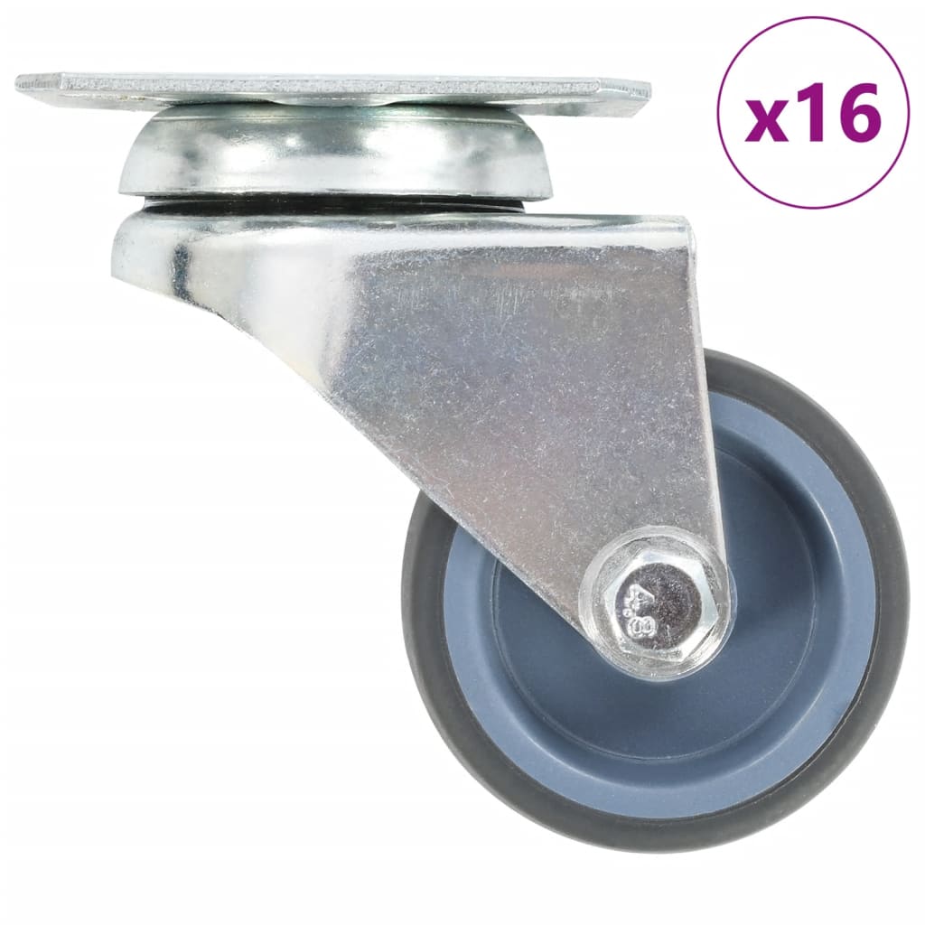 vidaXL 16 pcs Twin-wheel Swivel Casters 50 mm