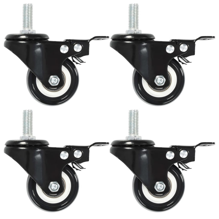 vidaXL 12 pcs Swivel Casters with Brakes 50 mm