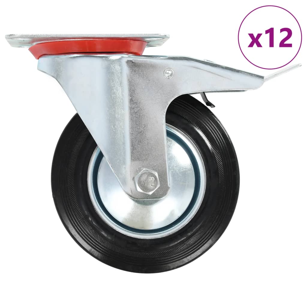 vidaXL 12 pcs Swivel Casters 160 mm