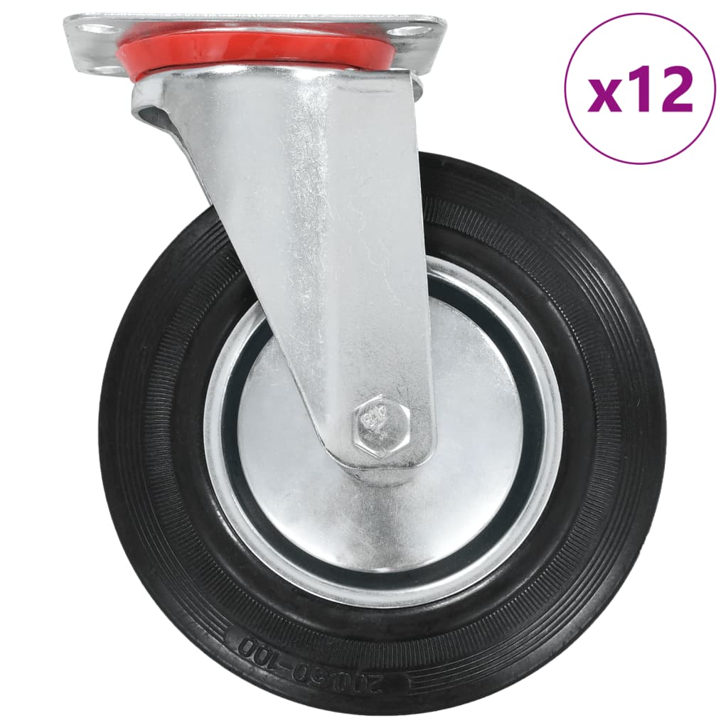 vidaXL 12 pcs Swivel Casters 200 mm