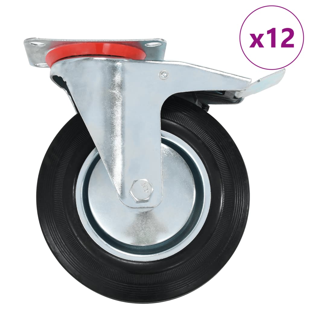 vidaXL 12 pcs Swivel Casters 200 mm