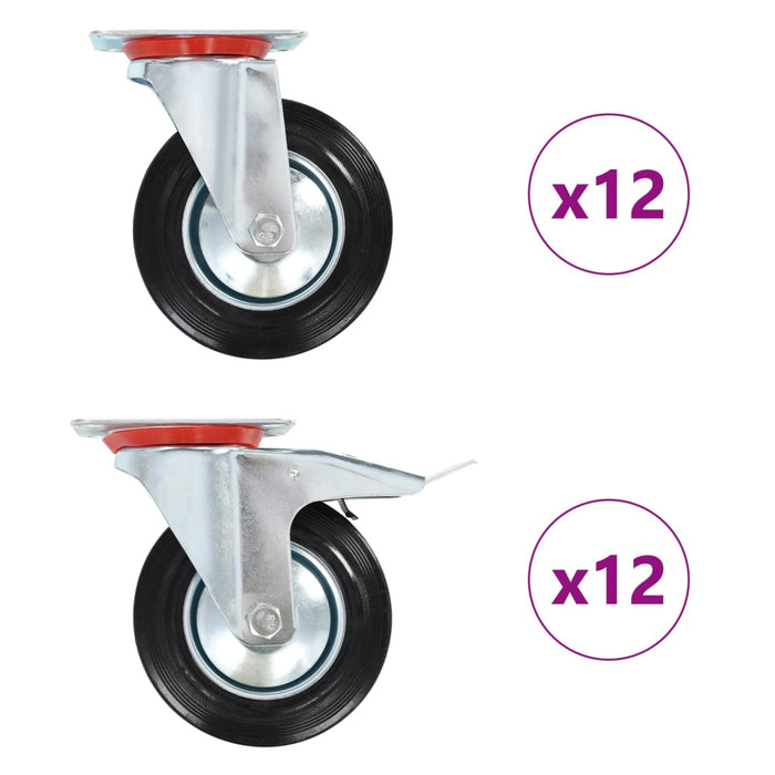 vidaXL 24 pcs Swivel Casters 160 mm