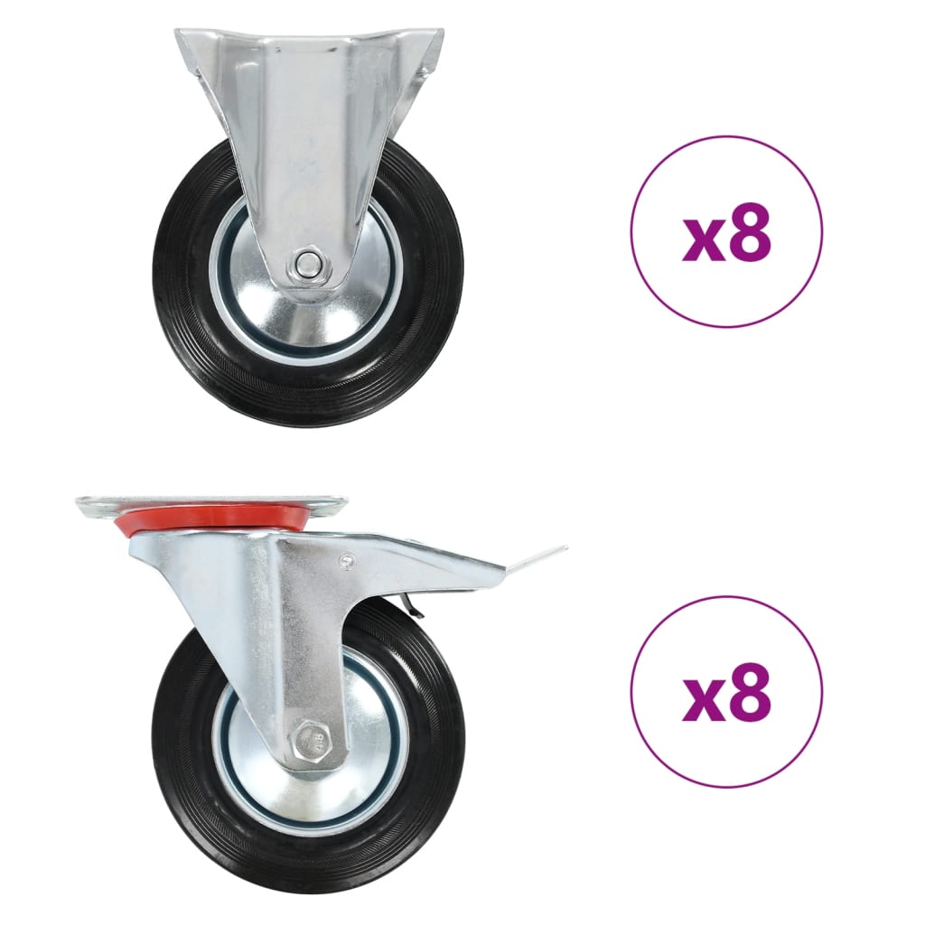 vidaXL 16 pcs Casters 160 mm