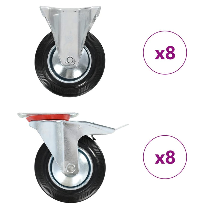 vidaXL 16 pcs Casters 160 mm