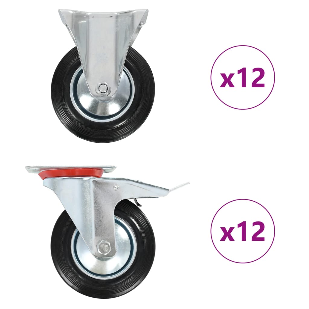 vidaXL 24 pcs Casters 160 mm