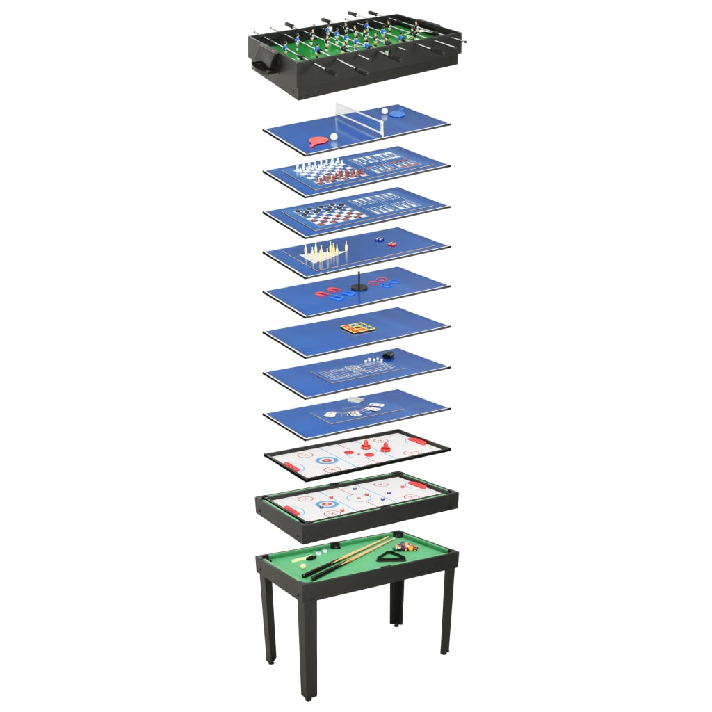 vidaXL 15-in-1 Multi Game Table 121x61x82 cm Black