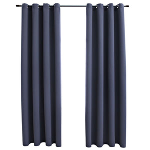 vidaXL Blackout Curtains with Metal Rings 2 pcs Anthracite 140x175 cm