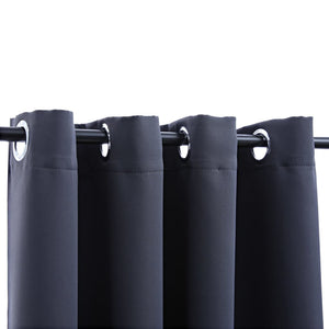 vidaXL Blackout Curtains with Metal Rings 2 pcs Anthracite 140x175 cm