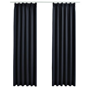 vidaXL Blackout Curtains with Hooks 2 pcs Anthracite 140x245 cm