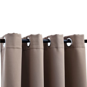 vidaXL Blackout Curtains with Metal Rings 2 pcs Taupe 140x225 cm