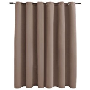 vidaXL Blackout Curtain with Metal Rings Taupe 290x245 cm