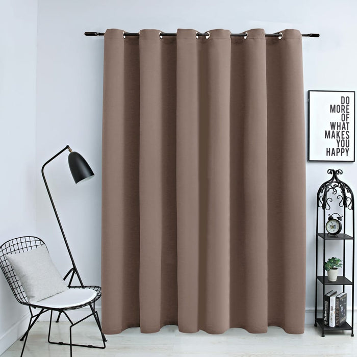 vidaXL Blackout Curtain with Metal Rings Taupe 290x245 cm