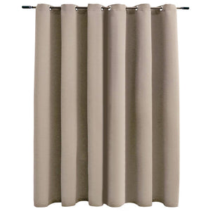 vidaXL Blackout Curtain with Metal Rings Beige 290x245 cm