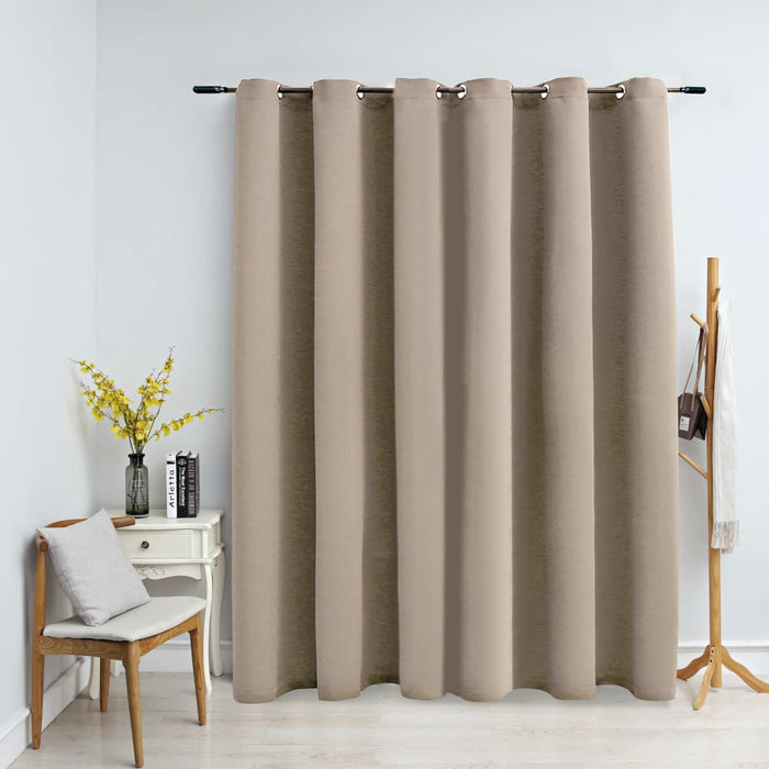 vidaXL Blackout Curtain with Metal Rings Beige 290x245 cm