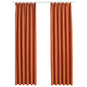 vidaXL Blackout Curtains with Hooks 2 pcs Rust 140x245 cm