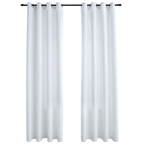 vidaXL Blackout Curtains with Metal Rings 2 pcs Off White 140x175 cm