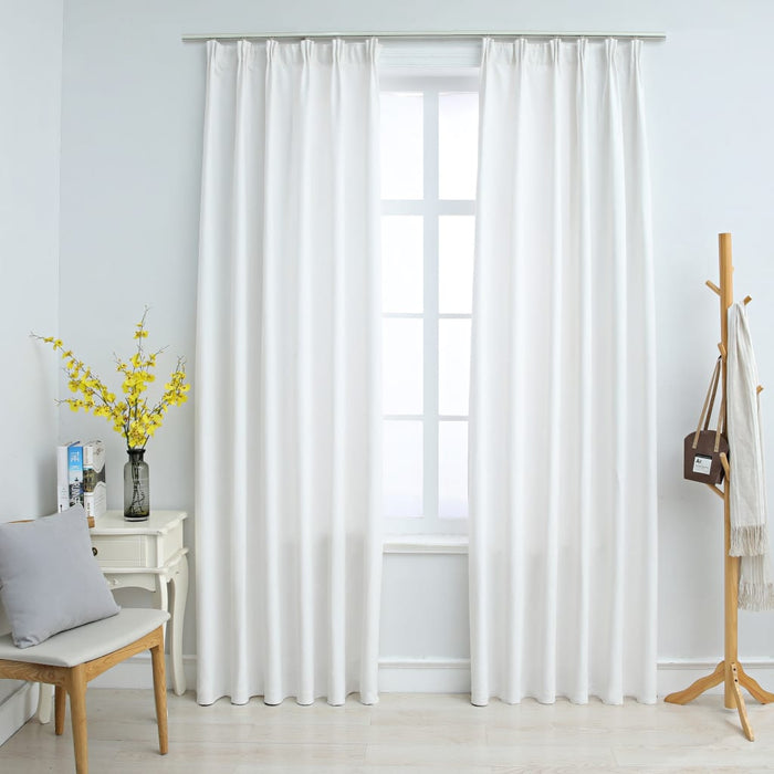 vidaXL Blackout Curtains with Hooks 2 pcs Off White 140x175 cm