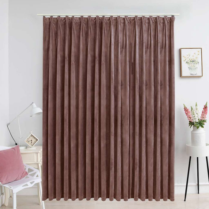 vidaXL Blackout Curtain with Hooks Velvet Antique Pink 290x245 cm