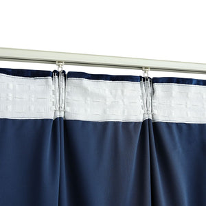 vidaXL Blackout Curtains 2 pcs with Hooks Velvet Dark Blue 140x245 cm