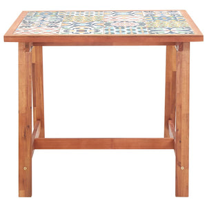 vidaXL Garden Dining Table 88x88x75 cm Tile Top and Solid Acacia Wood