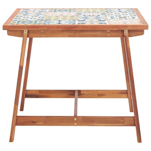 vidaXL Garden Dining Table 88x88x75 cm Tile Top and Solid Acacia Wood