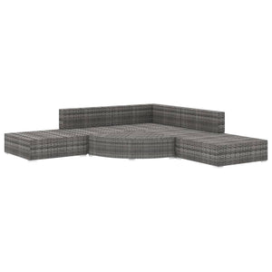 vidaXL 6 Piece Garden Lounge Set with Cushions Poly Rattan Grey