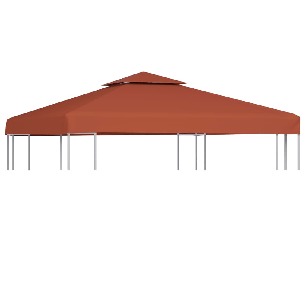 vidaXL 2-Tier Gazebo Top Cover 310 g/m² 3x3 m Terracotta