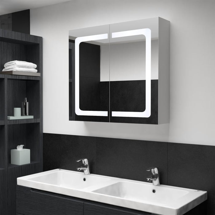 vidaXL LED Bathroom Mirror Cabinet 80x12.2x68 cm