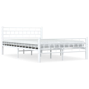 285298 vidaXL Bed Frame White Metal 140x200 cm