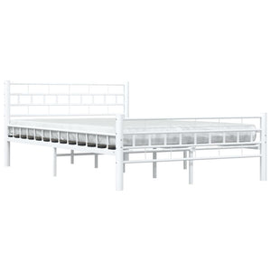 285298 vidaXL Bed Frame White Metal 140x200 cm