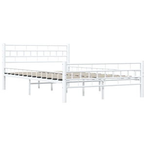 285298 vidaXL Bed Frame White Metal 140x200 cm