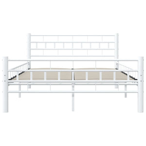 285298 vidaXL Bed Frame White Metal 140x200 cm